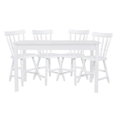 Imagem de Mesa De Jantar Ditália Com 4 Cadeiras Ja-225 Branco - DITÁLIA MÓVEIS