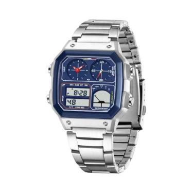 Imagem de Relógio Esportivo Digital Masculino À Prova D'Água Com Pulseira De Aço