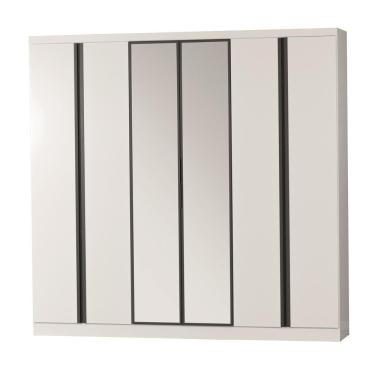 Imagem de Guarda Roupa Casal Monte Rei 6 Portas de Bater 6 Gavetas MDP Branco-Grafite