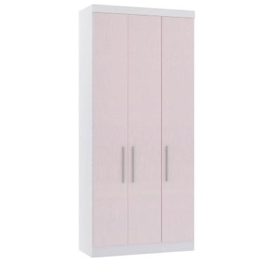 Imagem de Guarda Roupa Modulado 101,5cm 3 Portas Alpes Luciane Móveis Branco Pf-rosa Pf