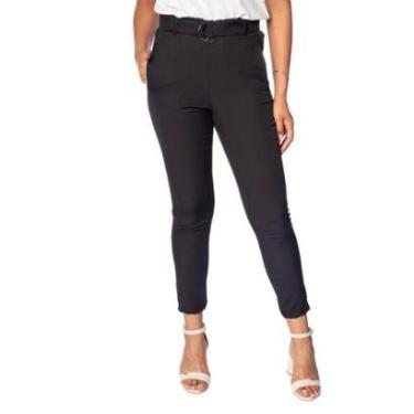 Imagem de Calça Feminina Olho Fatal Alfaiataria Cintura Alta Preto-Feminino