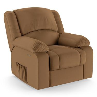 Imagem de Poltrona Do Papai Reclinável Melim Power Touch USB Corino Caramelo D'Rossi