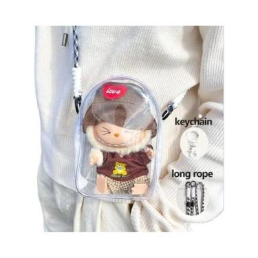 Imagem de Bolsa Transversal Labubu V2 De 15cm Com Boneca De Algodão Sentada E Bo