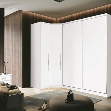 Imagem de Guarda Roupa Modulado de Canto 4 Portas 3 Peças Decor - Móveis Fazzio