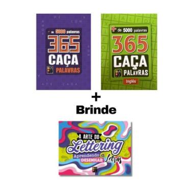 Imagem de Desafio 365 Caça-Palavras  Kit com 2 Livros + Brinde - Pé da Letra
