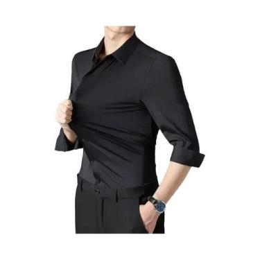 Imagem de Camisa Masculina Slim-fit De Manga Longa Ultra-Elástica Para Negócios 