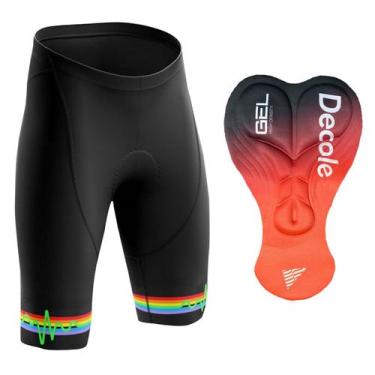 Imagem de Bermuda Ciclismo Pink Floyd Preta Forro Gel - - Decole, Preto, P