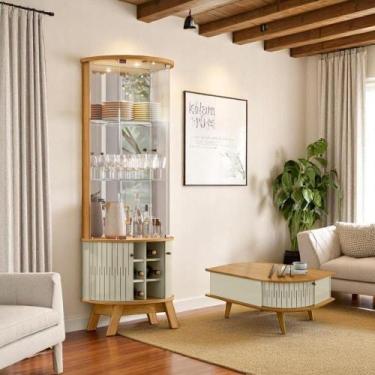 Imagem de Mesa De Centro Nevada Com Tampo Decorativo Cumaru-opala - Mobiliar Hom