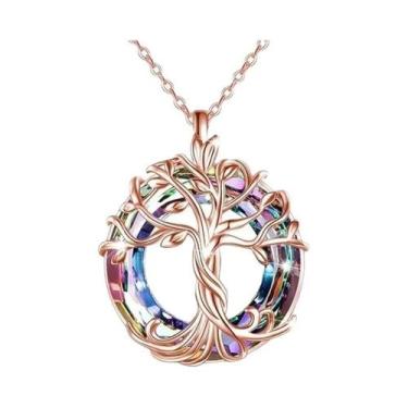 Imagem de Colar Feminino Celta Com Árvore Da Vida, Joias Com Círculo De Cristal,