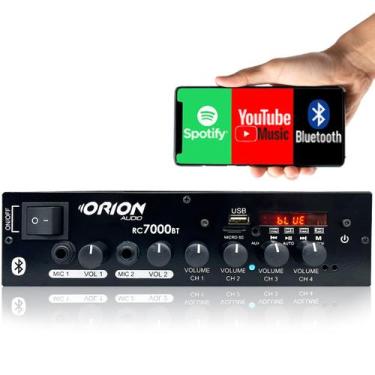 Imagem de Amplificador Som Ambiente 500 Watts Blue 4 Canais Rc7000BT - ORION