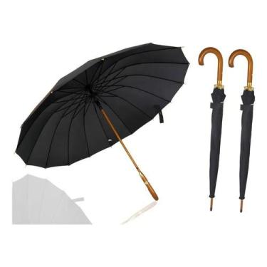 Imagem de Kit Com 2 Guarda Chuva Reforçado Grande Automático Cor Preto - Congrat