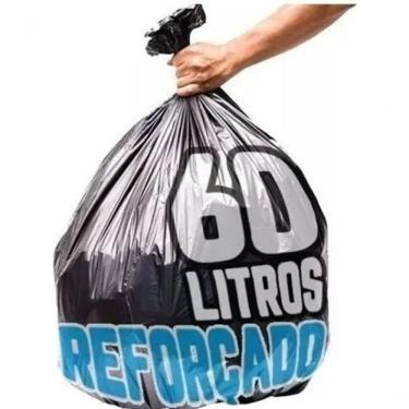 Imagem de Saco para Lixo Reforçado 60L Preto com Aproximadamente 80 Unidades Higipack
