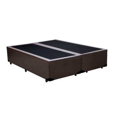 Imagem de Base Box Casal Bipartido Homequeen Corino Marrom 40x138x188