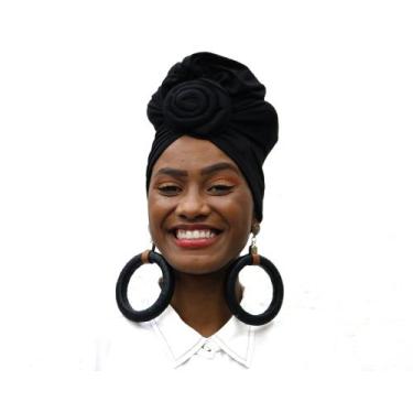 Imagem de Turbante flor estiloso envio rápido - Ata.Multimarcas0810, Preto