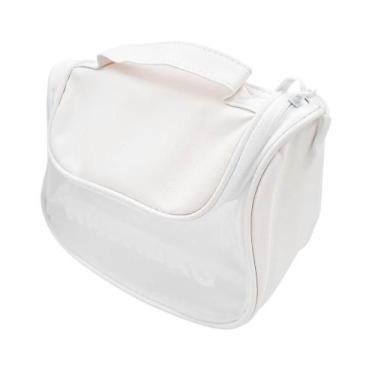 Imagem de Necessaire Feminina Viagem Gancho Mala Organizadora Pendurar Branco - 