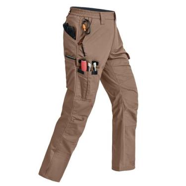 Imagem de Calças de trabalho Cargo Rapoo Cargo para homens marrons 40Wx34L