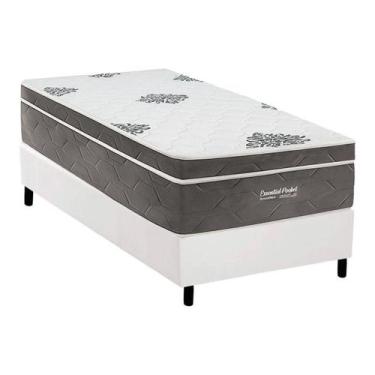 Imagem de Conjunto Box Solteiro: Colchão Molas Inovaflex Ensacadas Essential+Bas
