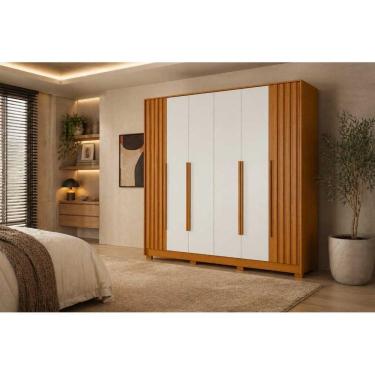 Imagem de Roupeiro Casal Deville 6 Portas e 4 Gavetas - Cinamomo Off White - Albatroz