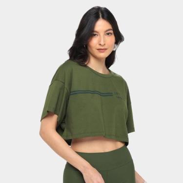 Imagem de Camiseta Colcci Sport Cropped Feminina, Verde, G