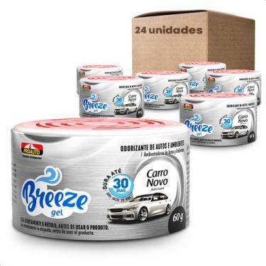 Imagem de Kit 24 Cheirinhos Aromatizante Breeze Gel Carro Novo Proauto 60g