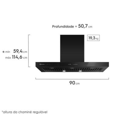 Imagem de Coifa de Parede Electrolux Pro Series 90 cm com Painel Eletrônico, Pre