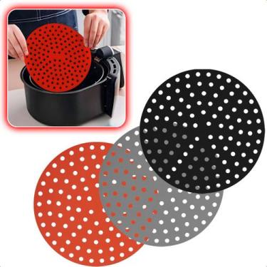 Imagem de Forma De Silicone Flexível Redonda Para Air Fryer Forno Microondas Reu