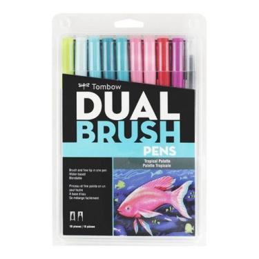 Imagem de Caneta Dual Brush Pens Tropical Palette 10 Cores Tombow