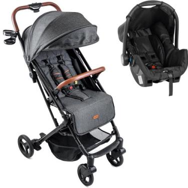 Imagem de Carrinho de Bebe Galzerano Kira com Bebe Conforto Grafite