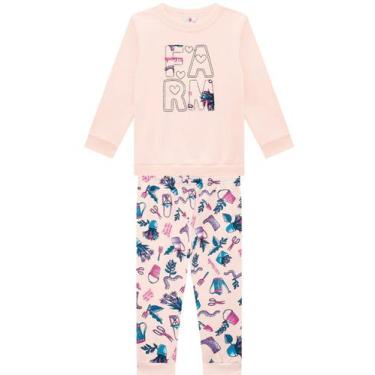Imagem de Conjunto Brandili Infantil em Moletom Menina Fazenda Doce Lar, Rosa, 3