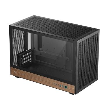 Imagem de Gabinete Gamer DeepCool CH260 Wood Micro-ATX Sem Fans Preto