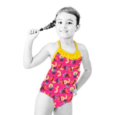 Imagem de Maiô Infantil Engana Mamãe Abacaxi Proteção Uv Praia Verão - anjo da m