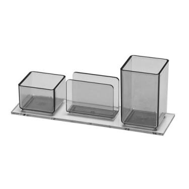 Imagem de Porta Lápis Clips Lembrete Fumê - Acrimet