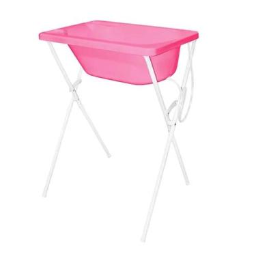 Imagem de Banheira Scorpion para Bebê até 20kg com Suporte Dobrável, Rosa