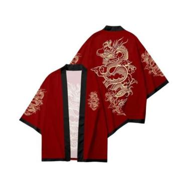 Imagem de Kimono Japonês Para Meninos E Meninas, Cardigã Com Estampa De Ondas, R