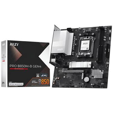Imagem de Placa Mãe Pro B850M-B Gen4 Socket AM5 DDR5 Micro ATX Pcie 4.0 USB 3.2 2x M.2 Nvme 6x SATA 6Gb-s MSI