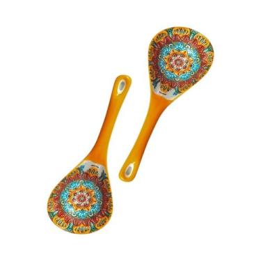 Imagem de Conjunto de 2 colheres de servir de cerâmica boêmia - utensílios decor