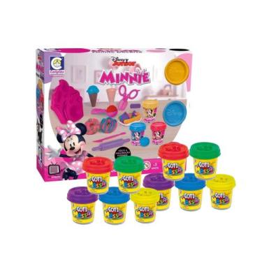 Imagem de Kit Brinquedo Massinha de Modelar Minnie Disney Doceria  10 Potes de C