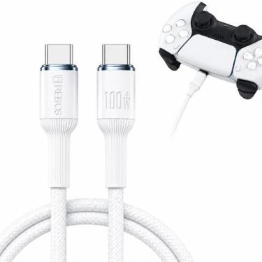 Imagem de Cabo USB-C para Controle PS5 e PS5 Pro Smartphone 2 Metros 100W HREBOS