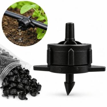 Imagem de 50x Botão Gotejador 4L/H 1/4" Ecodrip Irrigação Gotejamento Jardim Hor