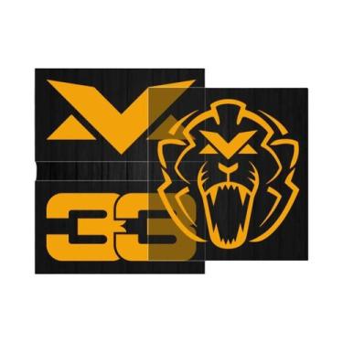 Imagem de Adesivos Refletivos De Vinil Com Logo De Leão Número 33 Para Capacete 