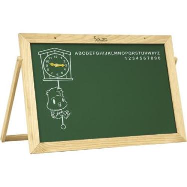 Imagem de Lousa Infantil Quadro com Alfabeto e Relógio 40X30CM - TK Shopping