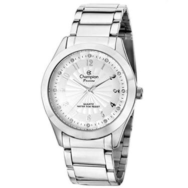 Imagem de Relógio Feminino Champion Analógico Prata + Kit Colar e Brincos CN29409Q