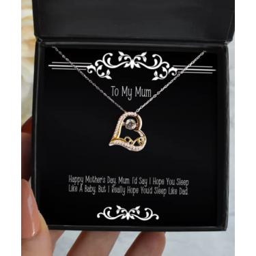 Imagem de SpreadPassion Presentes legais para mamãe, Happy Mother's Day, Mum. I'd Say I Hope You Sleep Like A Baby, New Love Dancing Necklace for Mom from Son Daughter