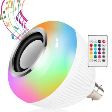Imagem de Lampada Caixa De Som Bluetooth Luz Led Rgb Controle Remoto Som Festa M