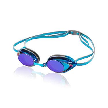 Imagem de (Horizon Blue) - Speedo Vanquisher 2.0 Mirrored Swim Goggles, Panoramic, Anti-Glare, Anti-Fog with UV Protection