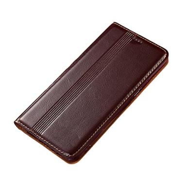 Imagem de Capa carteira para Google Pixel 6/6 Pro com suporte para cartão de crédito, capa de couro legítimo, fecho magnético, flip fólio, proteção contra quedas, capa de telefone à prova de impacto, marrom 1,6 Pro 17 cm