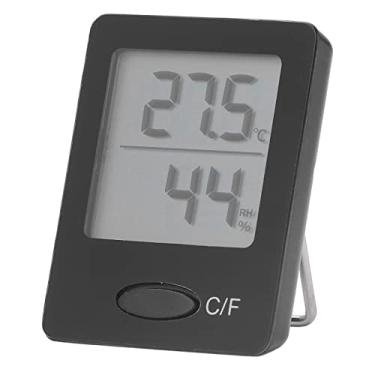 Imagem de Sensor de temperatura de umidade, visor LCD pequeno termômetro transparente higrômetro para estufa para sala para umidificadores