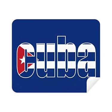 Imagem de Pano de limpeza de tela de telefone com nome da bandeira de Cuba Pano de limpeza 2 peças de tecido de camurça