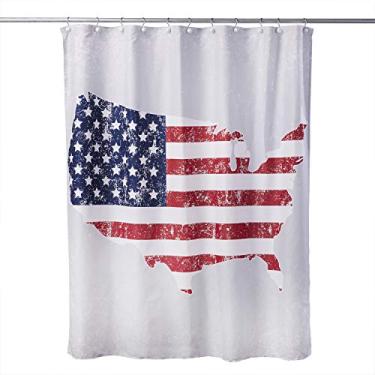Imagem de SKL HOME Cortina de chuveiro American Pride, 188 x 182 cm, multi