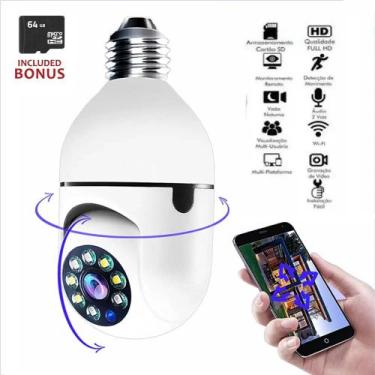 Imagem de Câmera Lampada Inteligente Wireless Infra Ip Full Hd 2.0 Mp, Holofote,